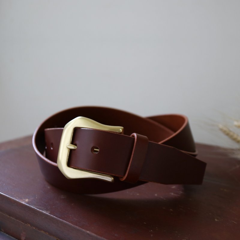 "CANCER popular laboratory" - handmade belt / tailored / 40mm / men and women apply / Father's Day gift - Belts - Genuine Leather Brown