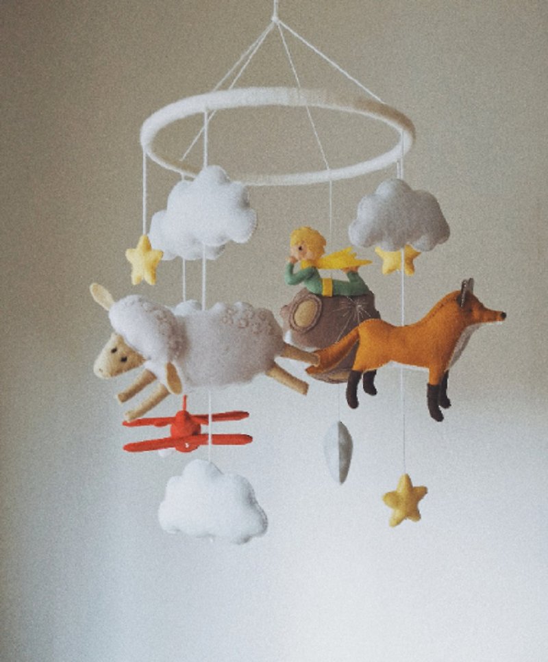 The Little Prince baby mobile, Nursery mobile neutral, Crib mobile - Kids' Toys - Eco-Friendly Materials Orange