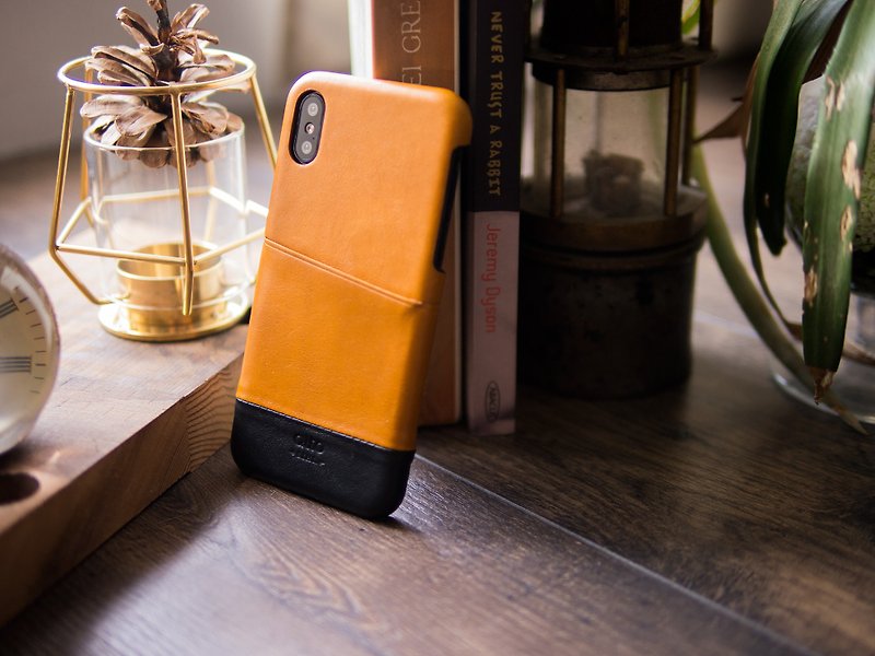 Alto iPhone X 5.8吋 真皮手機殼背蓋 Metro - 焦糖棕 - 手機殼/手機套 - 真皮 橘色