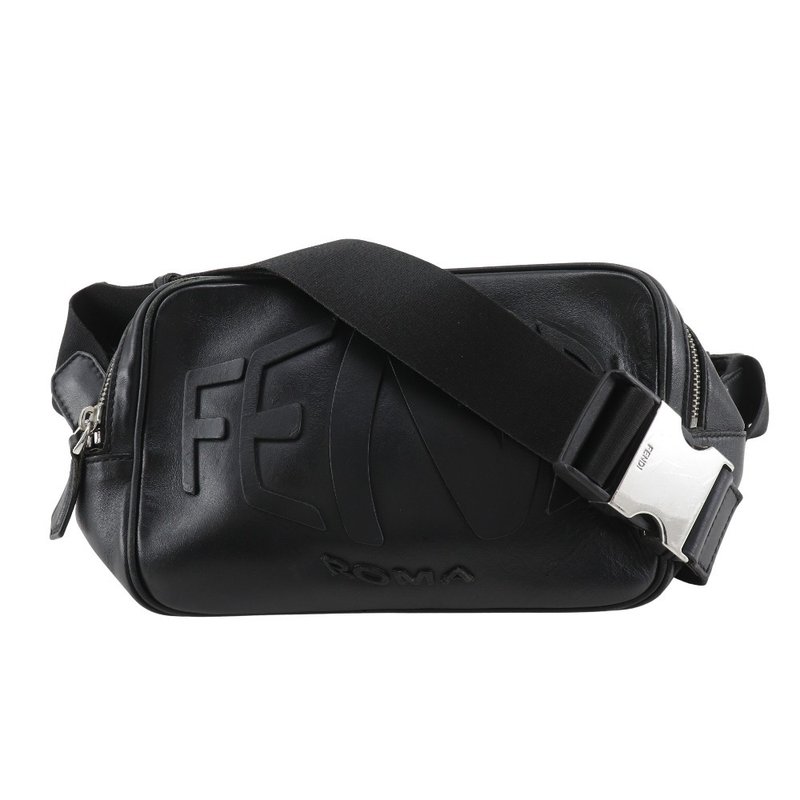 【日本直送】フェンディ FENDI フィッシュアイ ボディバッグ 2WAYショルダー 7VA526 カーフ 黒 ユニセックス【中古】 - 側背包/斜背包 - 真皮 黑色
