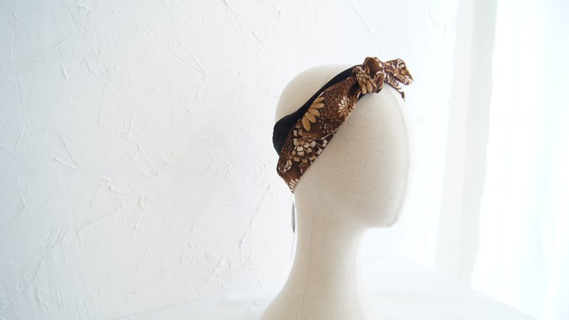 Double-sided tie headband / quiet bloom - Hair Accessories - Cotton & Hemp Purple