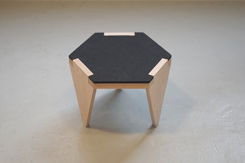 Hexa wood low stool - Chairs & Sofas - Wood Multicolor