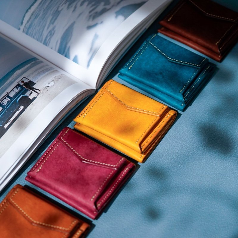 No.40 Folded Wallet【Margot】 - 錢包/皮夾/長短夾 - 真皮 藍色