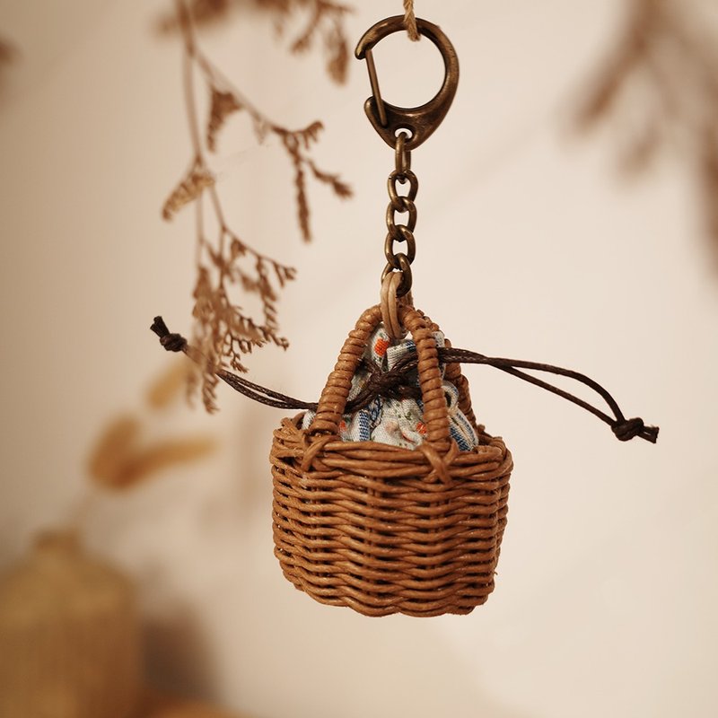 Japanese Paper Rattan Mini Basket Sachet Charm - Original Color/Light Coffee - อื่นๆ - วัสดุอีโค 