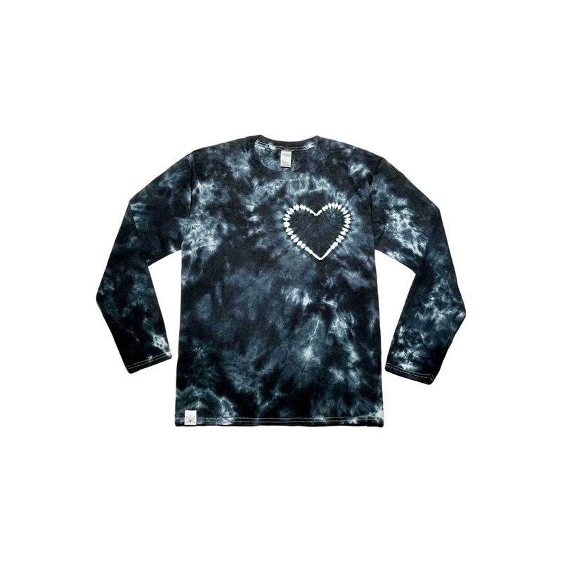 Come Black Collection Heart With Dark Sweatshirt - เสื้อฮู้ด - ผ้าฝ้าย/ผ้าลินิน สีดำ