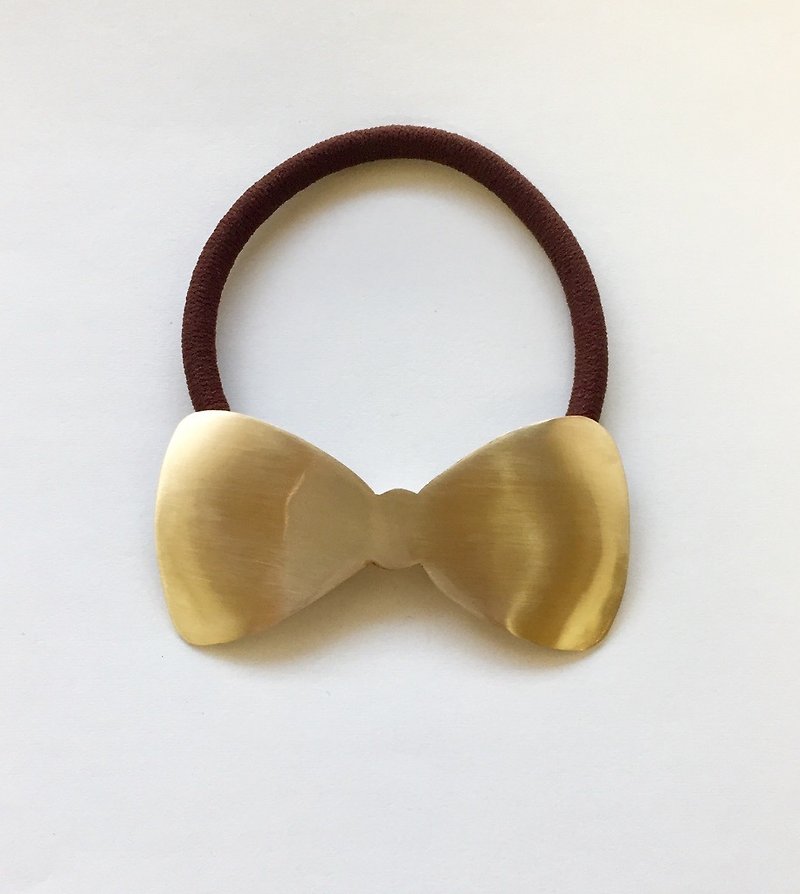 Ribbon hair gomme brass ribbon hair rubber - Hair Accessories - Other Metals Gold