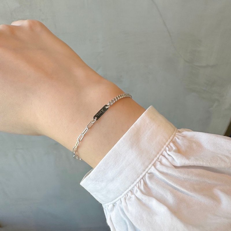 Azul Brand Bracelet・Opposition | Sterling Silver Bracelet - สร้อยข้อมือ - เงินแท้ สีเงิน