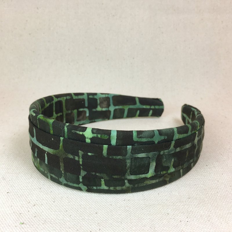 Mr.Tie 手工縫製包布髮箍 Handmade Headbands 編號030 - 髮飾 - 棉．麻 綠色