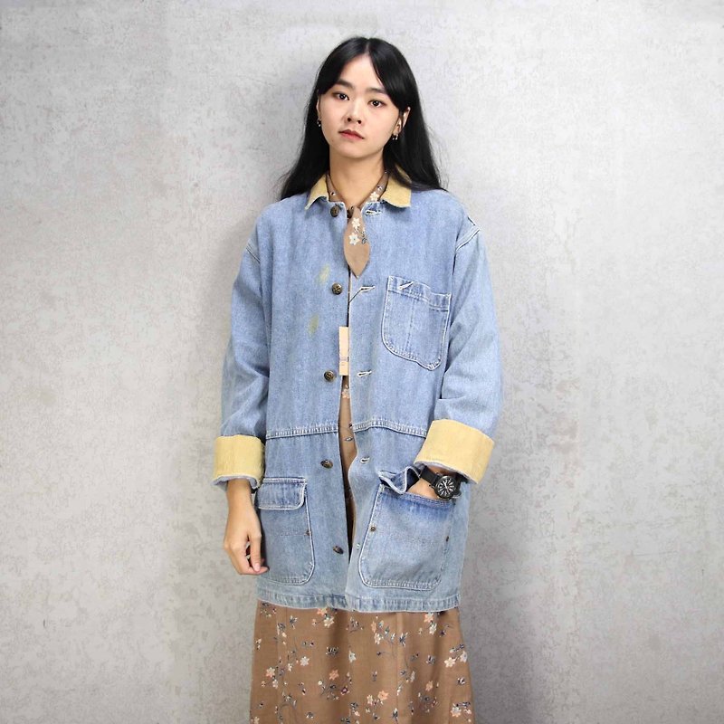 Tsubasa.Y Antique House B08 Vintage Corduroy Denim Jacket, Denim Denim Denim Jacket - Women's Casual & Functional Jackets - Other Materials Blue