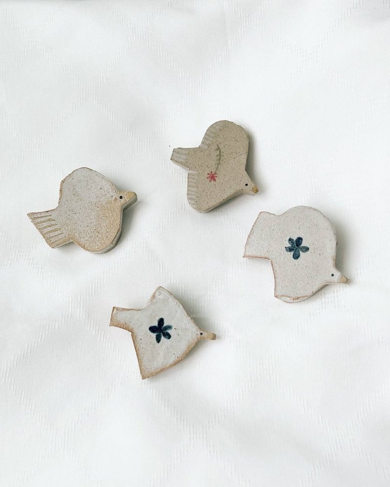 Ceramic Bird Brooch - 胸針 - 陶 
