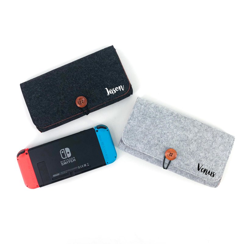 【自訂英文名字】毛氈Switch/Lite袋訂製 - 電腦配件 - 羊毛 黑色