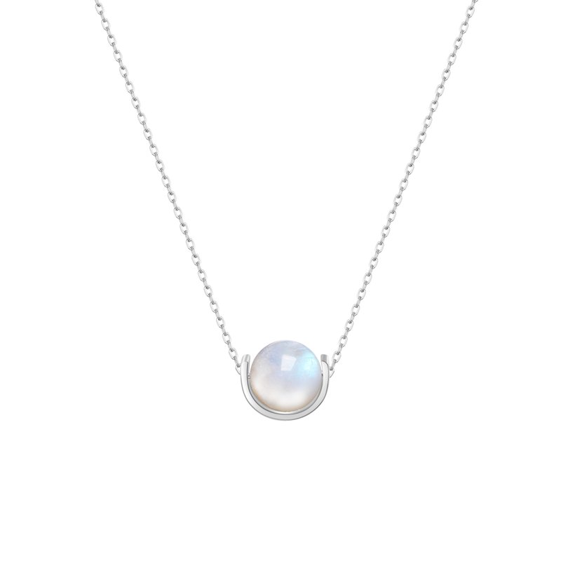 The guardian of love | 925 Silver simple anti-sensitive moonstone moonstone | The Classic series - Necklaces - Silver Silver