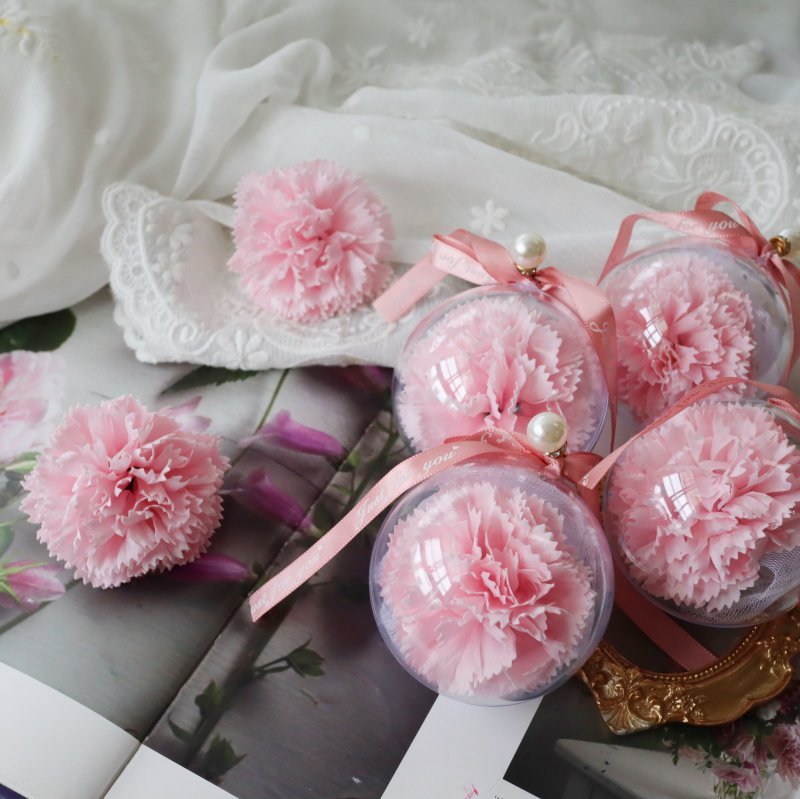 Mother's Day Wedding Small Business Gift Light Pink Carnation Soap Flower Ball - Other - Other Materials Pink