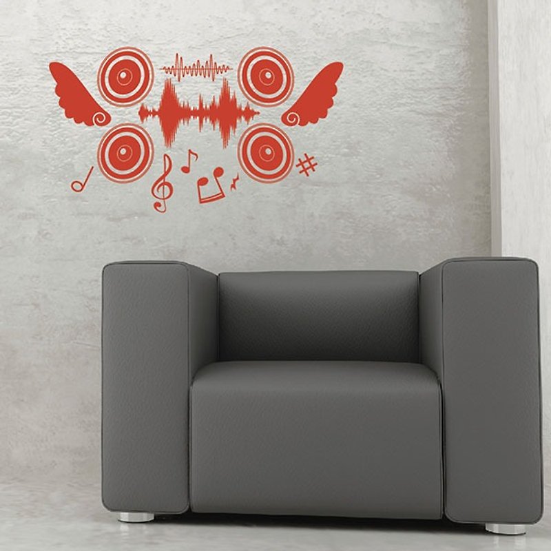 Smart Design 創意無痕壁貼◆音響melody(8色可選) - 牆貼/牆身裝飾 - 紙 紅色