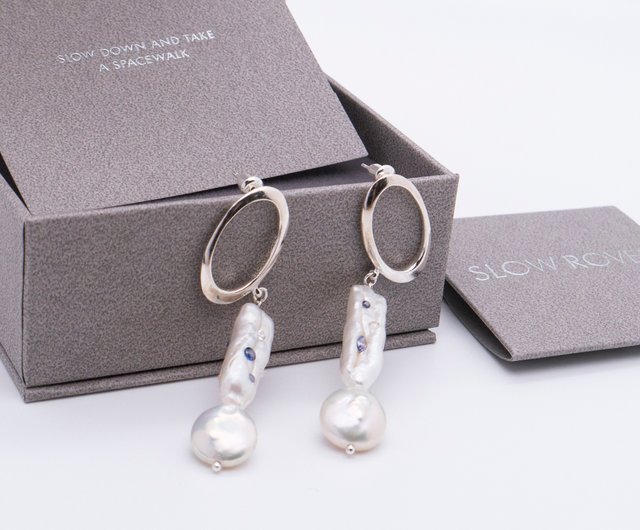 Baroque Pearl Drop Earrings Silver