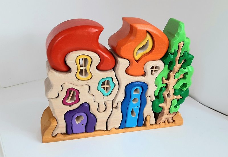 Christmas Montessori Baby Toys for Toddlers / Montessori Educational Wooden Puzz - ของเล่นเด็ก - ไม้ หลากหลายสี