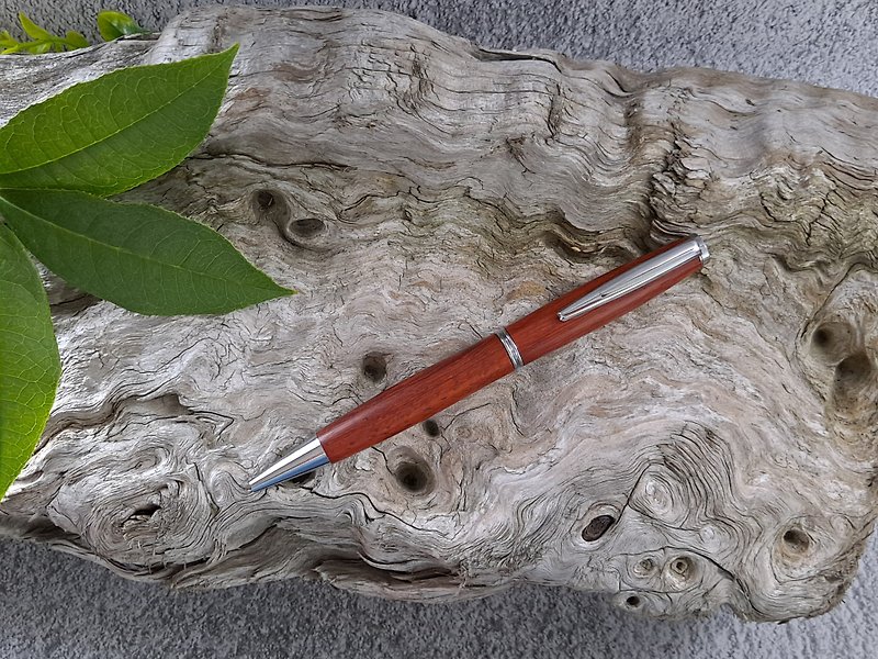 Red sandalwood log handmade pen oily ball pen rotary - Ballpoint & Gel Pens - Wood 