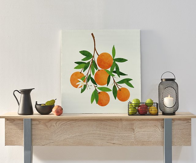 オレンジ　水彩画　フルーツ