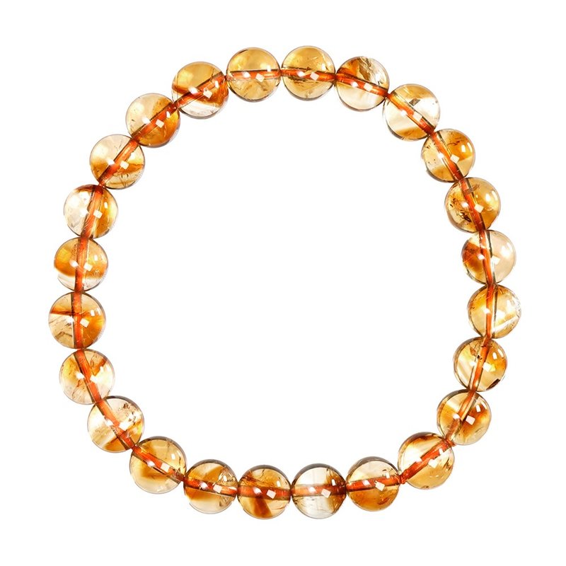 【正佳珠寶】 黃水晶 高品金字塔 7.4-7.8mm 黃水晶手珠 - 手鍊/手環 - 半寶石 多色