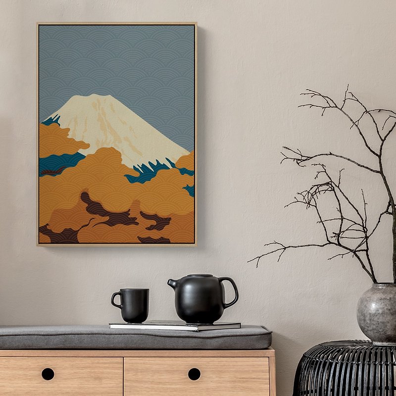 Fuji VI-home decor, wall arts,Nordic paintings,Interior Design,hostel,mountain - Posters - Cotton & Hemp Multicolor