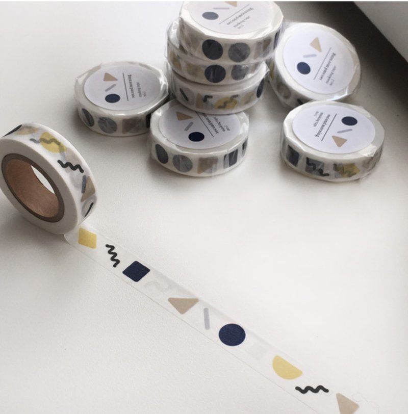 Paper Tape | Second Morning Masking Tape No.2 Masking Geometric Paper Tape - Washi Tape - Paper Multicolor