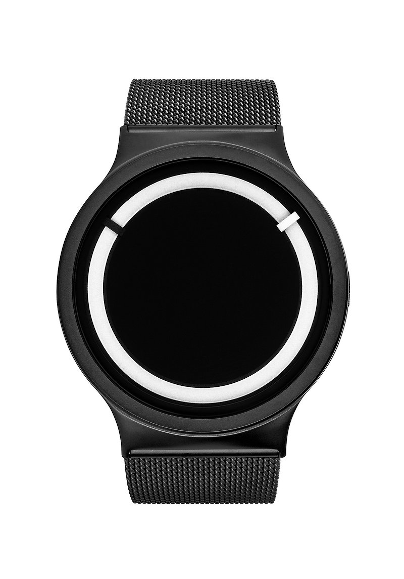 宇宙日食系列腕錶 ECLIPSE Steel (黑白 , Black Snow) <夜光> - 女錶 - 不鏽鋼 黑色