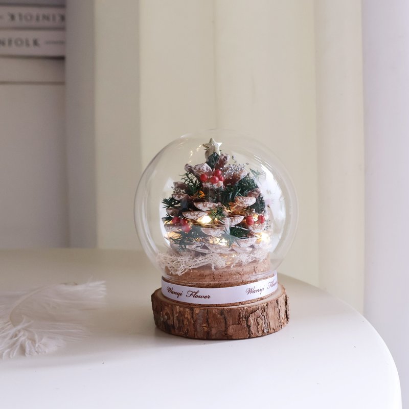 DIY various pinecone Christmas tree magic balls night lights dry flowers Christmas gift box exchange gift material package - จัดดอกไม้/ต้นไม้ - พืช/ดอกไม้ สีใส