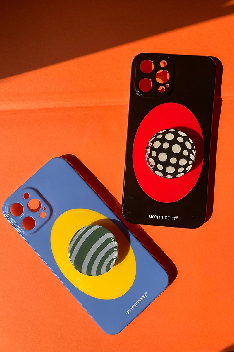 Polka Dot黑紅藍黃 雞蛋印花 iPhone手機殼 亮面精孔材質 - 手機殼/手機套 - 防水材質 