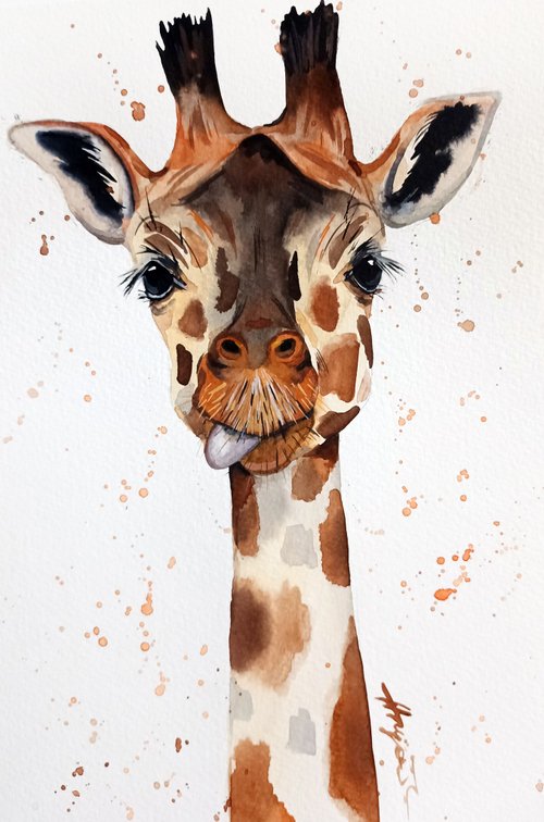 きりんオリジナル絵画 ポップなキリン🦒 #キリン #麒麟 #giraffe #アート #絵画