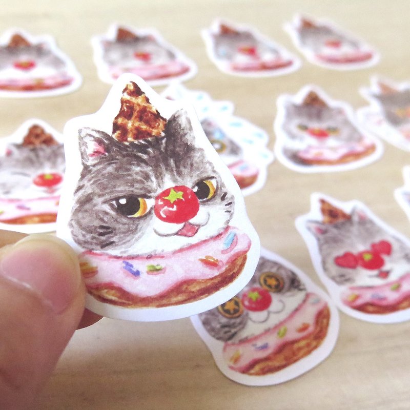 [Fat than Cat] Emoticon Pack Handbook Sticker-Large - Stickers - Paper Multicolor