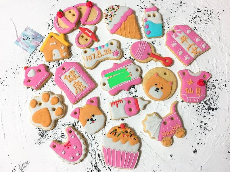 [GJ Private Dim Sum] Custom Sugar Cookies / Wedding Gifts / Cookies - Cake & Desserts - Fresh Ingredients Multicolor