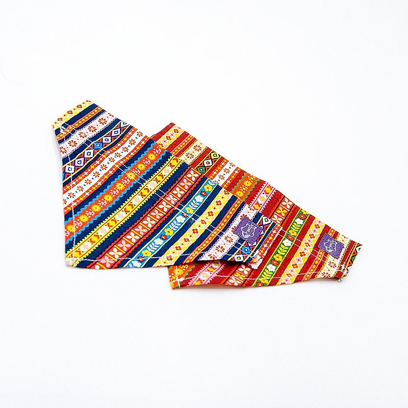 【Momoji】 Pet Scarf - Patch I - Collars & Leashes - Cotton & Hemp Multicolor