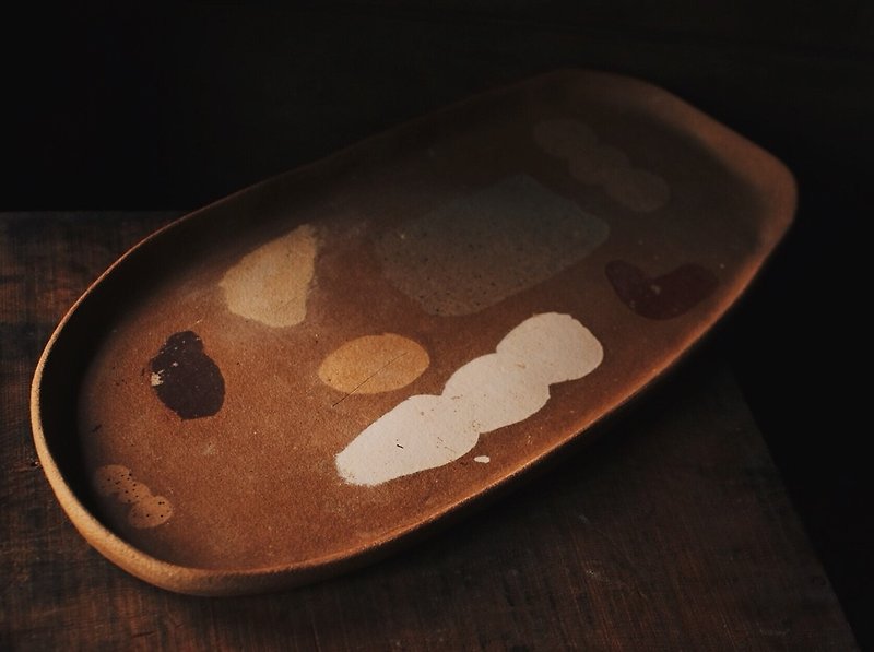 YUYAO creation pottery plate _ big long plate - Plates & Trays - Pottery Brown