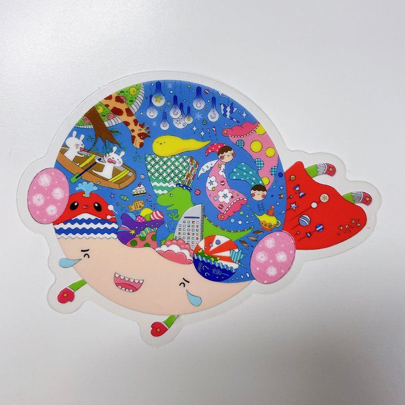 mimitofu's emotion planet No. 4 alien large sticker (No. 9 first meeting) - Stickers - Plastic Multicolor