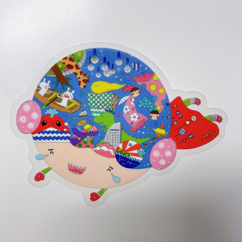 mimitofu's emotion planet No. 4 alien large sticker (No. 9 first meeting) - สติกเกอร์ - พลาสติก หลากหลายสี