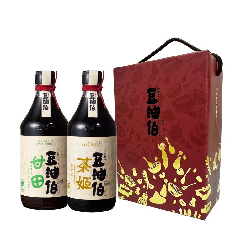 [Free Shipping Set] [Dou You Bo] Chaki Gantian Soy Sauce 2-Bottle Set x 2 - Gift Box Shipped Randomly (Color Not Selectable) - เครื่องปรุงรส - แก้ว 