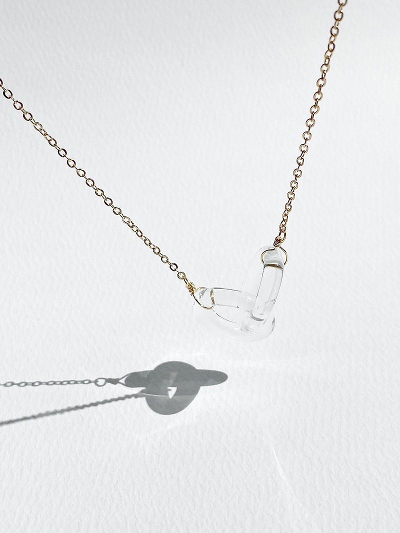 DOPPIA necklace - 燈工燒製玻璃 項鍊 - 頸鏈 - 玻璃 透明