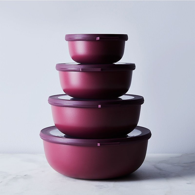 Pinkoi limited set-Mepal round sealed crisper/short 4-piece set - กล่องข้าว - วัสดุอื่นๆ หลากหลายสี