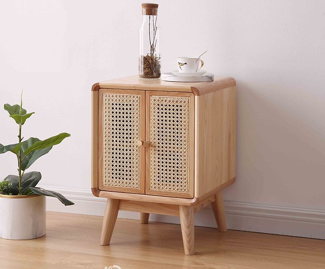 Wisgreen Nordic Modern Solid Wood, Side Table Cabinet Wood