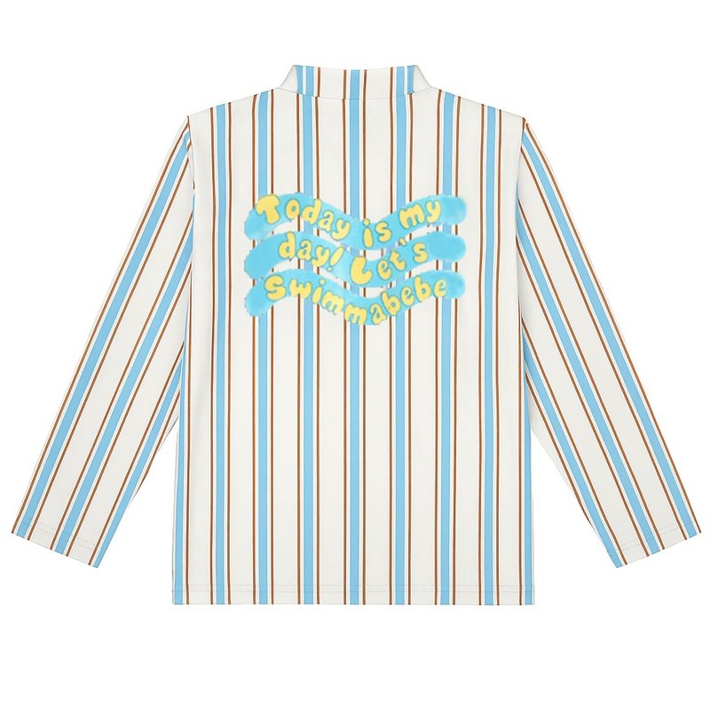 Marine Stripe Zip-Up - 嬰兒/兒童泳衣 - 聚酯纖維 