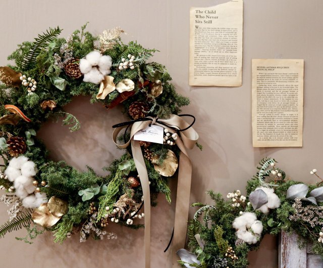 Meet Everlasting] Forest Department Cedar Christmas Wreath A total of 2  customized gifts - Shop Meetforever Floral Design Dried Flowers & Bouquets  - Pinkoi