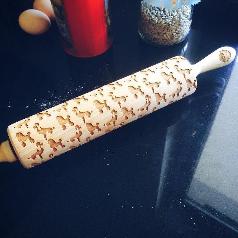 Poodle rolling pin * POODLE - เครื่องครัว - ไม้ 