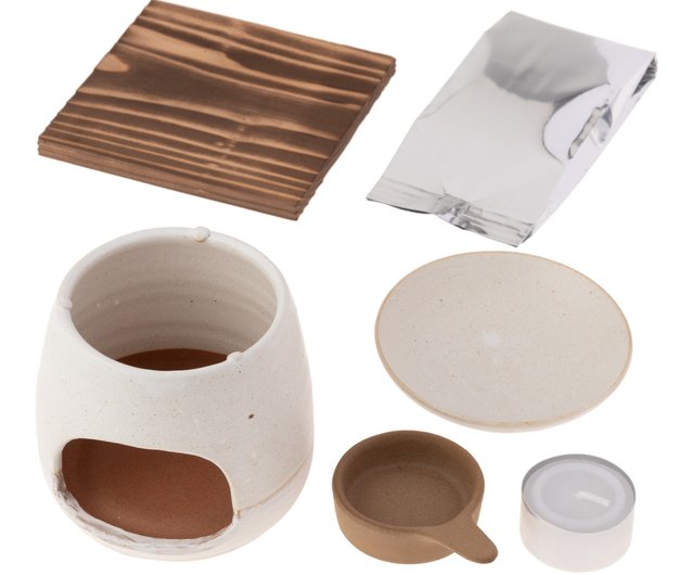 常滑焼茶香炉 -茶器セット-白 - ショップ CHABAKKA TEA PARKS