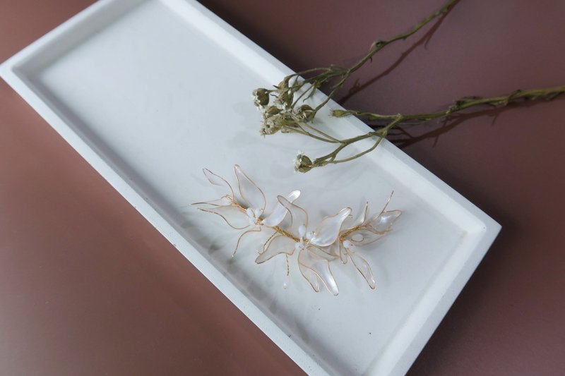 天使-手工水晶花樹脂飾品 新娘頭飾/伴娘配飾 - 髮夾/髮圈 - 樹脂 白色