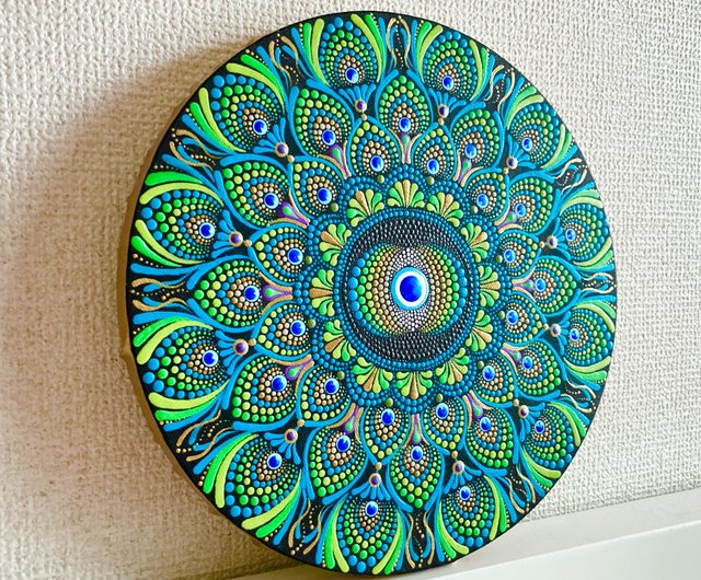 peacock feather dot mandala