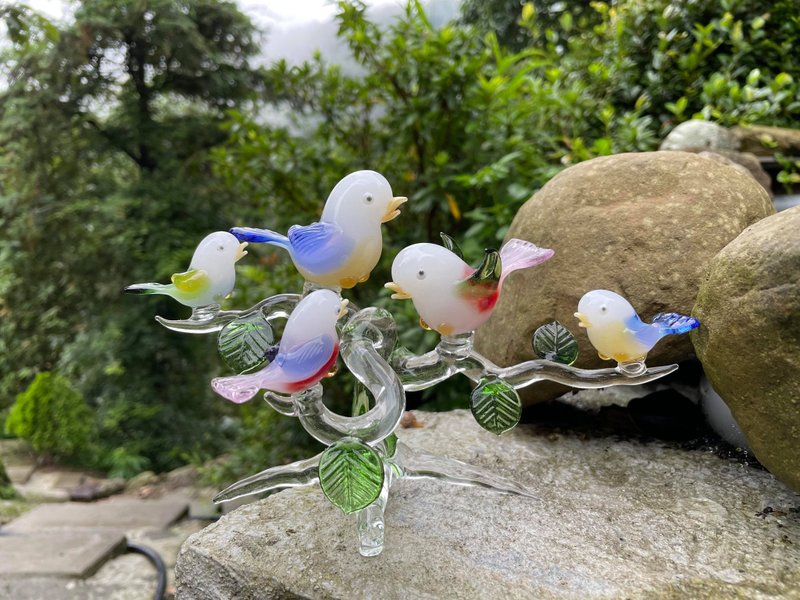 水晶玻璃 喜鵲報喜 全家福 - 擺飾/家飾品 - 玻璃 