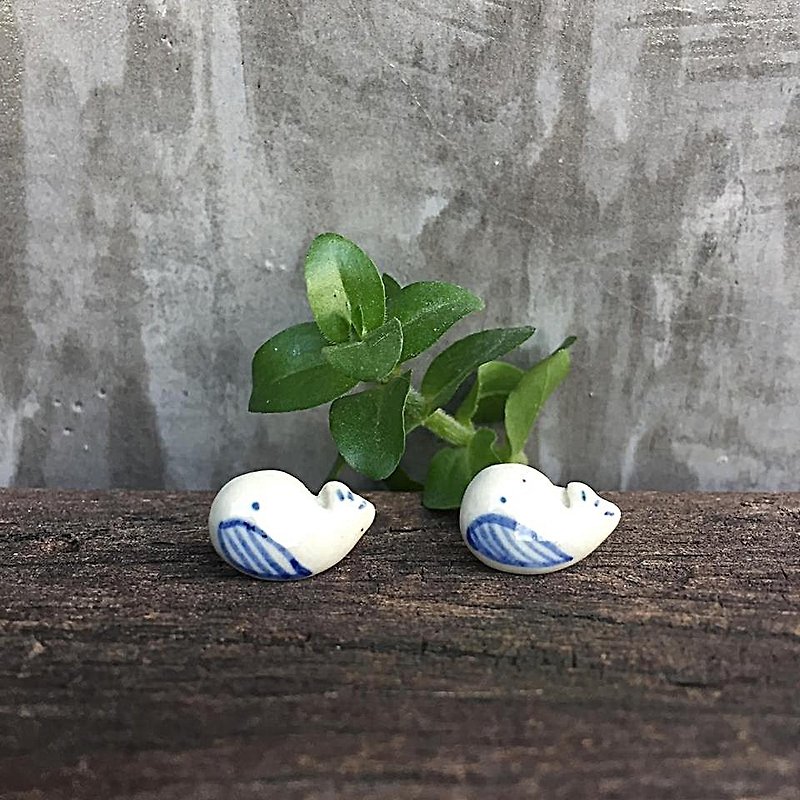 little whale - Earrings & Clip-ons - Porcelain Multicolor