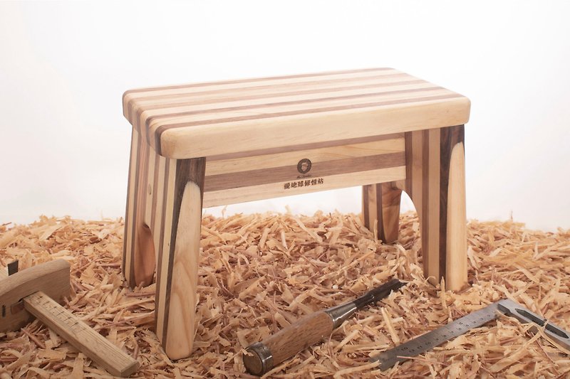 モザイクログチェア/ディスプレイスタンド/無垢材ベンチ - 椅子・ソファー - 木製 ゴールド