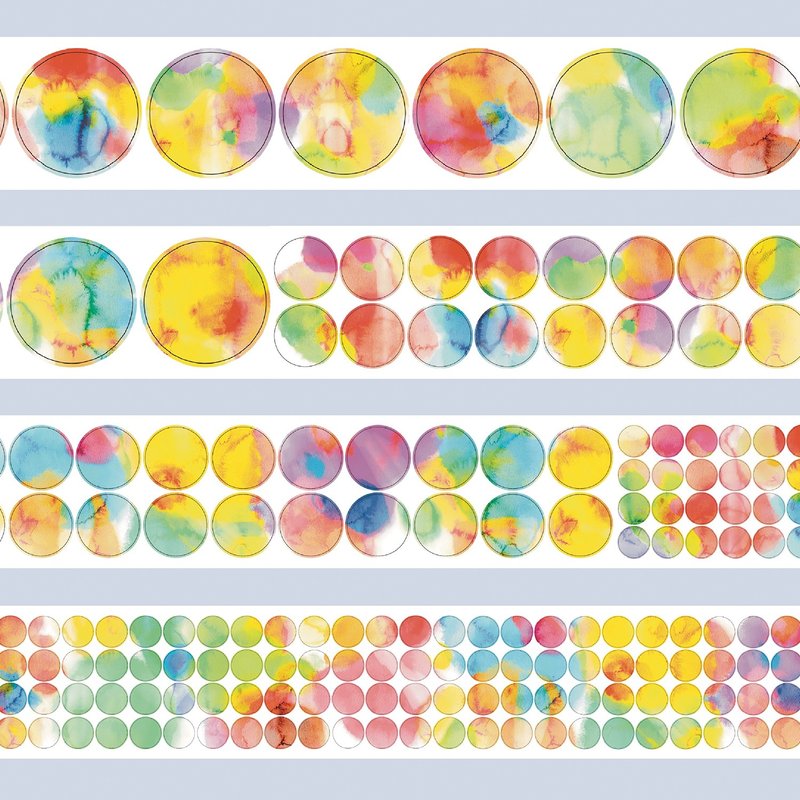 【膠帶】彩虹波點 可書寫紙膠帶 6米卷 (kiss-cut) - 紙膠帶/和紙/PET - 紙 多色