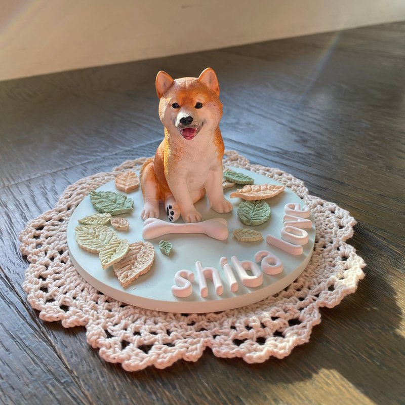 【禮物客製】開心柴犬擴香石擺飾 I 音樂盒 I 親子柴 - 擺飾/家飾品 - 其他材質 